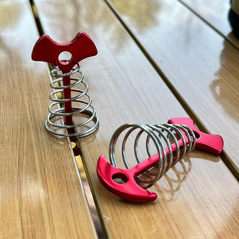 Multifunctional Outdoor Tent Awning Ground Nail with Spring Buckle and Wind Rope