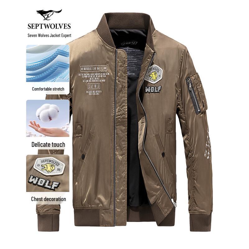 

Septwolves Men s Casual Baseball Collar Jacket 2XL