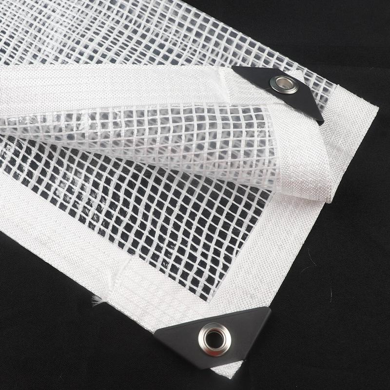 Thickness 0.3mm Transparent Grid Tarp Curtain Outdoor Pergola Clear Rainproof Cloth Greenhouse Succulent Plant Keep Warm Cover