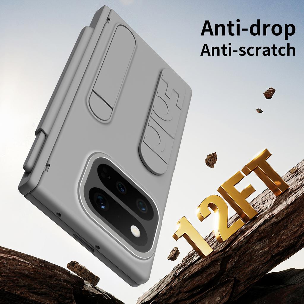 For Google Pixel 11 10 Pro Fold Vertical Wristband Case Grip Ring-Cum-Portable Stand Pen Slot Hinge Protection Free Stylus Cover