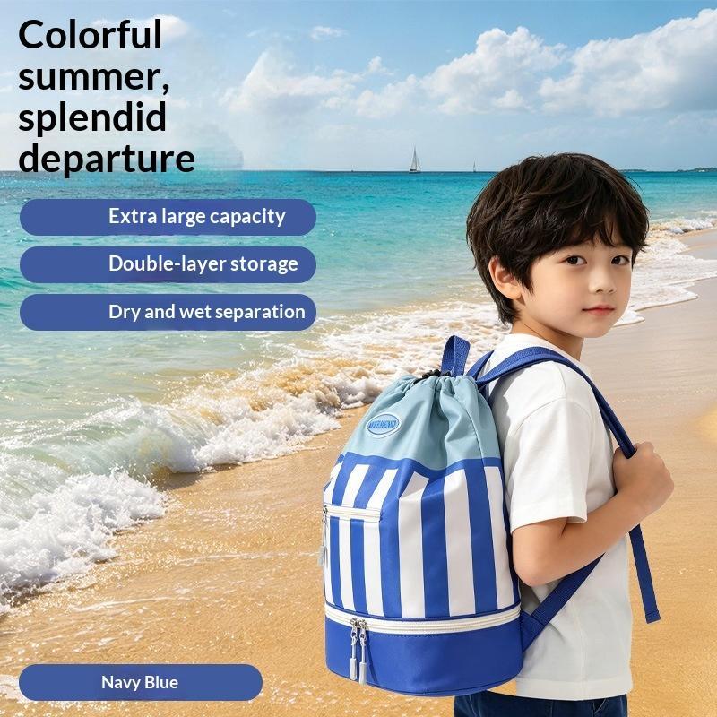 Kids Waterproof Swimming Backpack Breathable Mesh Portable Beach Storage Bag for Outdoor Travel Pool Activities