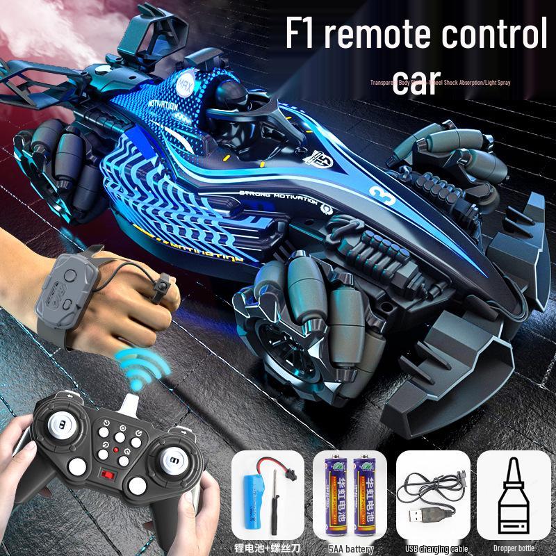Cross-Border Gesture Sensing RC Drift Car: Four-Wheel Drive F1 Formula with Spray Feature