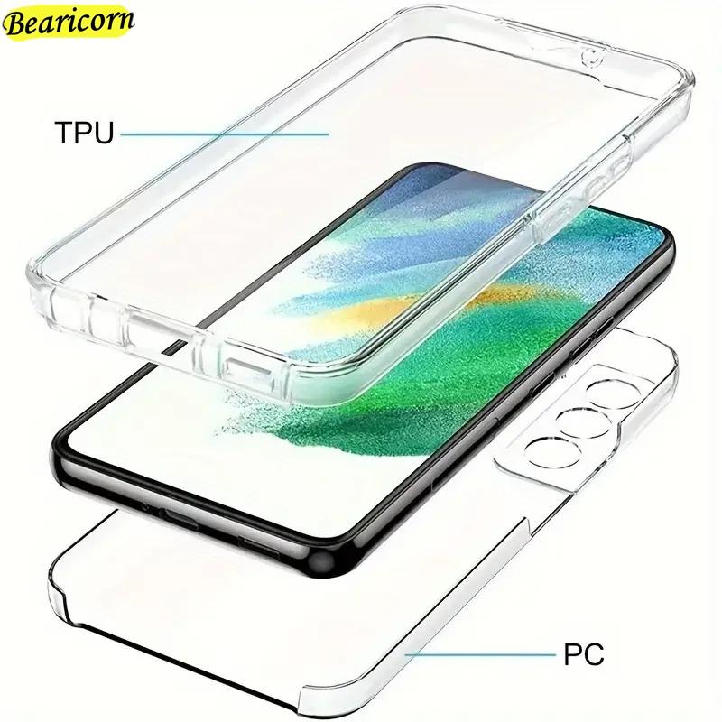 360 Full Body Cover Silicone Case For Samsung Galaxy S2 S24 Ultra S23 Plus S22 S21 FE S20 S10 Lite S9 S8 Double Transparent