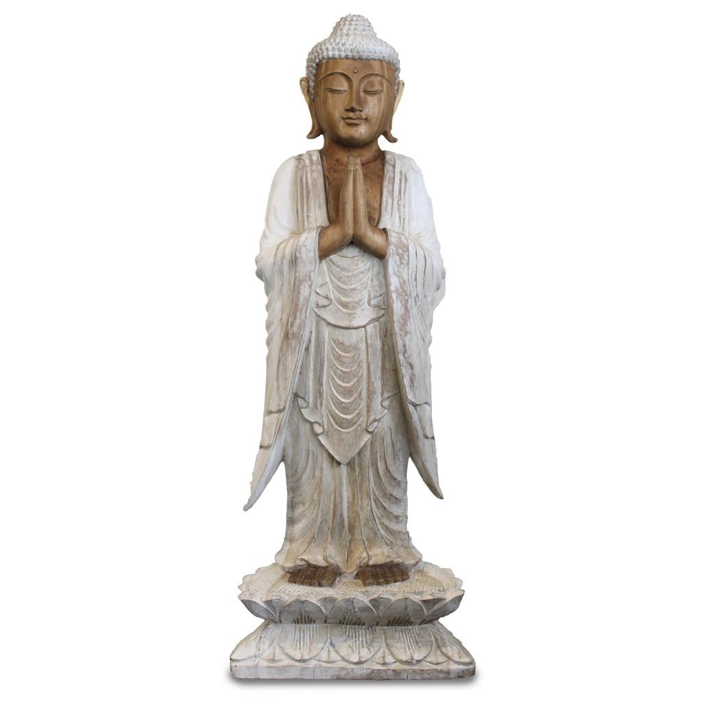 Buddha Statue Standing Whitewash 1m Welcome