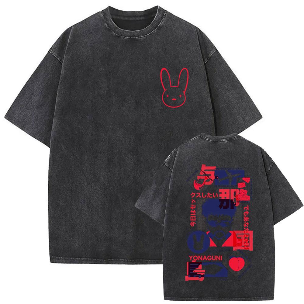 

Rapper Bad Bunny Debi Tirar Mas Fotos DTMF Vintage Washed Tshirt Mens Hip Hop Oversized T Shirts Fashion High Quality Tshirts S