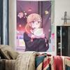 Wall Tapestry Marin Kitagawa Cute Anime Girl Hugging Cat Doll Pastel Wall Hanging Cloth For Teen Bedroom Dorm Home Decor