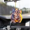 Creative Acrylic Flat 2D Cute Cat Pendant Auto Interior Car Pendant Interior Rearview Mirrors Ornament Car Decoration