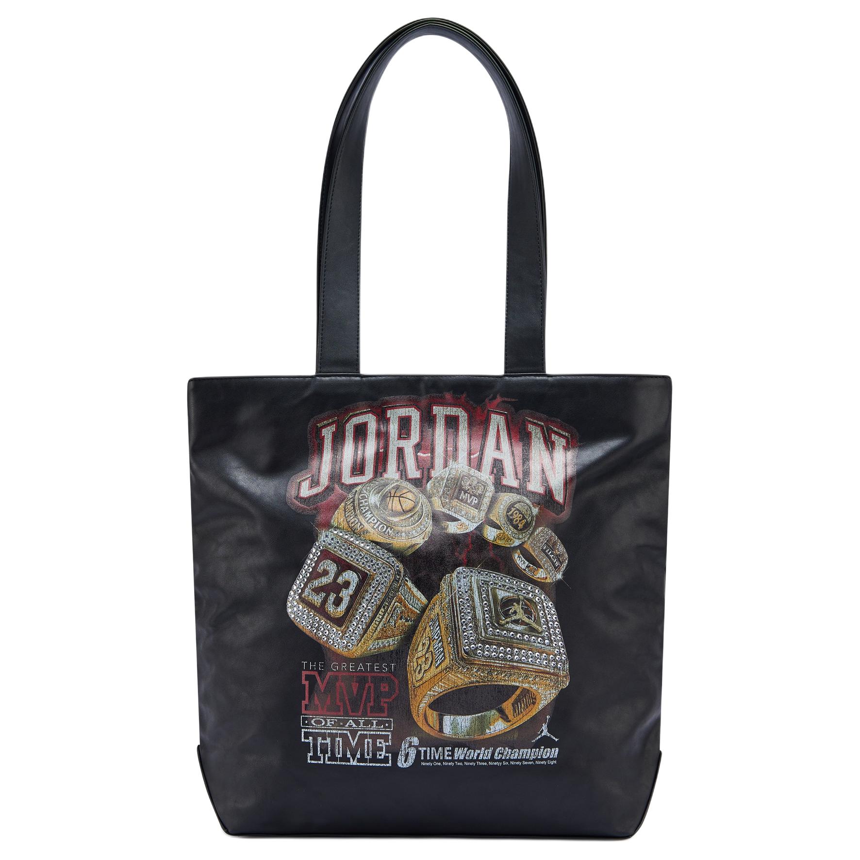 

Jordan Urban Pattern Tote Bag Shopping Bag Synthetic Leather Shoulder Bag Unisex Tote Bags Black IQ3194-010 Black