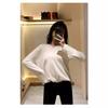 2025 Spring and Autumn Hooded Knitted Sweater Women's Solid Color Sweater Loose Pullover Bottom Sweater Short Jacket