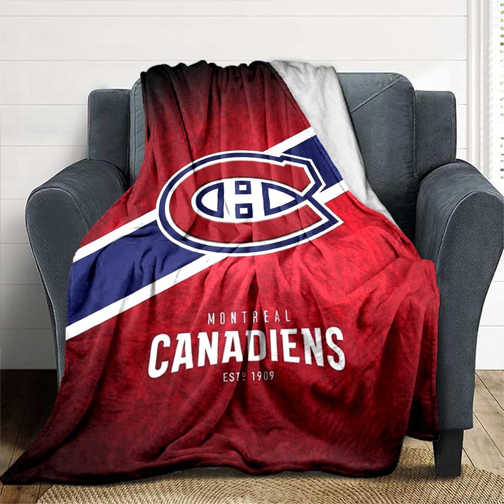 Montreal Canadiens Print Flannel Blanket High Quality Warm Comfortable Cover for All Seasons Perfect for Gifts Home Decor