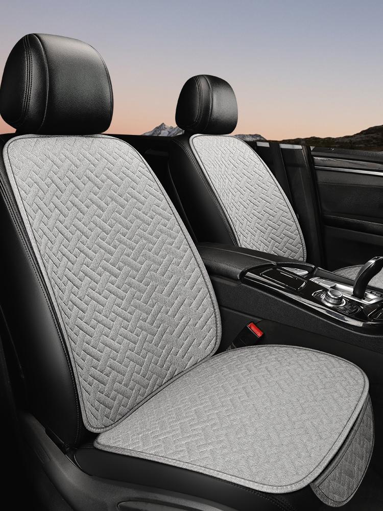 Linen Car Seat Cover Suitable For All Seasons, Small Three Piece Single Seat Anti-Skid Protector, Universal For Most Suvs, Truck