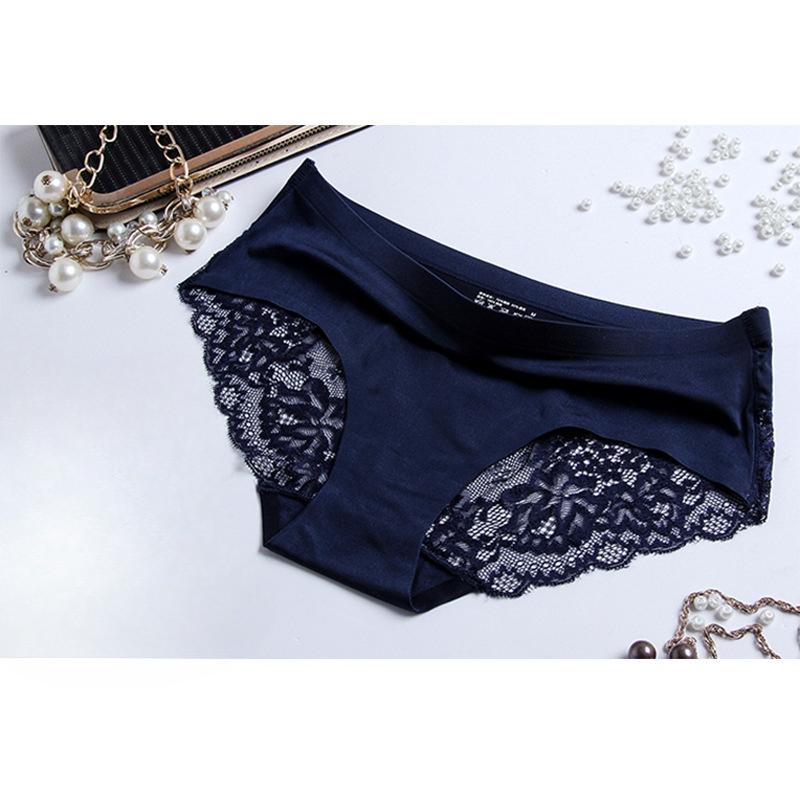 

Нижнее белье Женские трусики-трусы бесшовные кружевные из чистого хлопка нижнее белье промежность благоприятные для кожи сексуальные дышащие ультратонкие трусики XXL синий