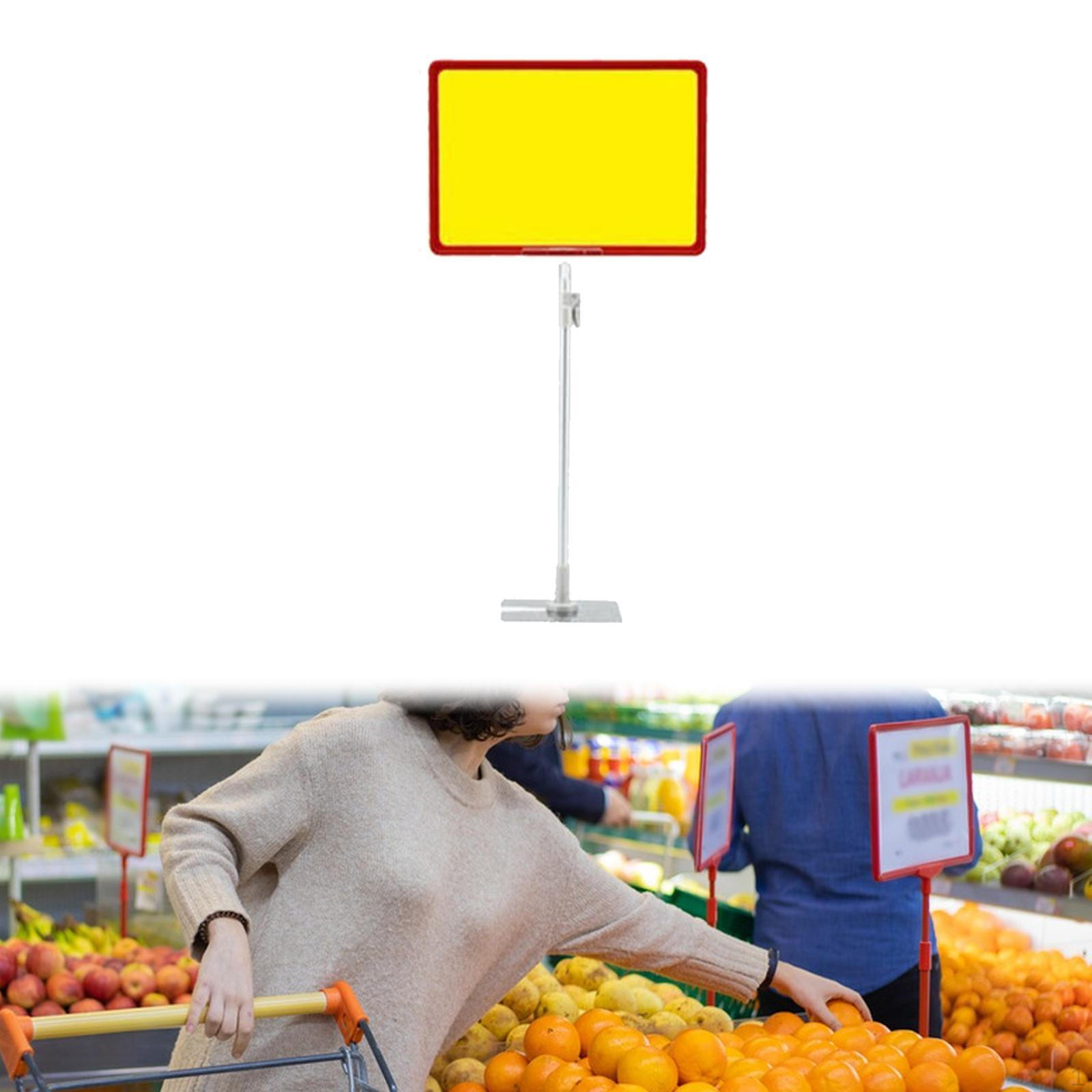 

Регулируемый держатель для вывески, напольная подставка, многоразовый держатель для заметок, ценник для супермаркета красный