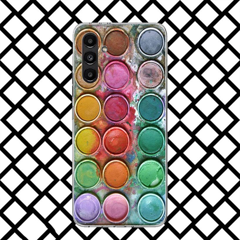 

Watercolors Set Paint Palette Painting Phone Case for Samsung Galaxy A17 A37 A57 A16 A26 A36 A56 A15 A25 A35 A55 A14 A24 A34 A54 Samsung A36