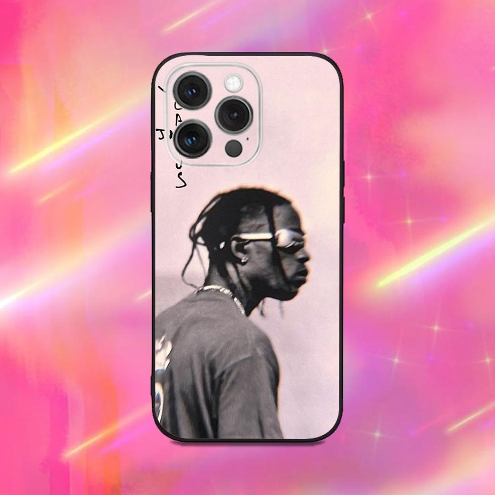 Rapper T-Travis S-Scott Phone Case For iPhone 16,15,14,13,12,11,Pro,Max,Plus,X,XS,XR,SE,8,7,Mini,Soft Silicone Black Case
