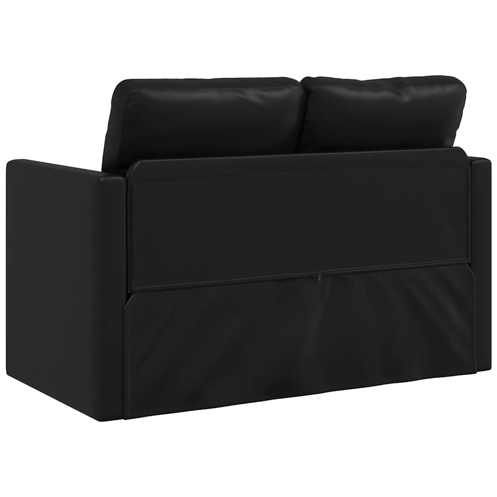 Vidaxl 2-in-1 Floor Sofa, Black, 112X174X55 Cm, Faux Leather