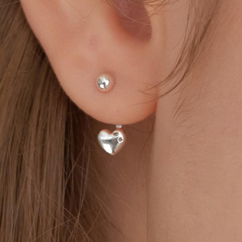 OVLA crystal sign heart earring_two way JE019