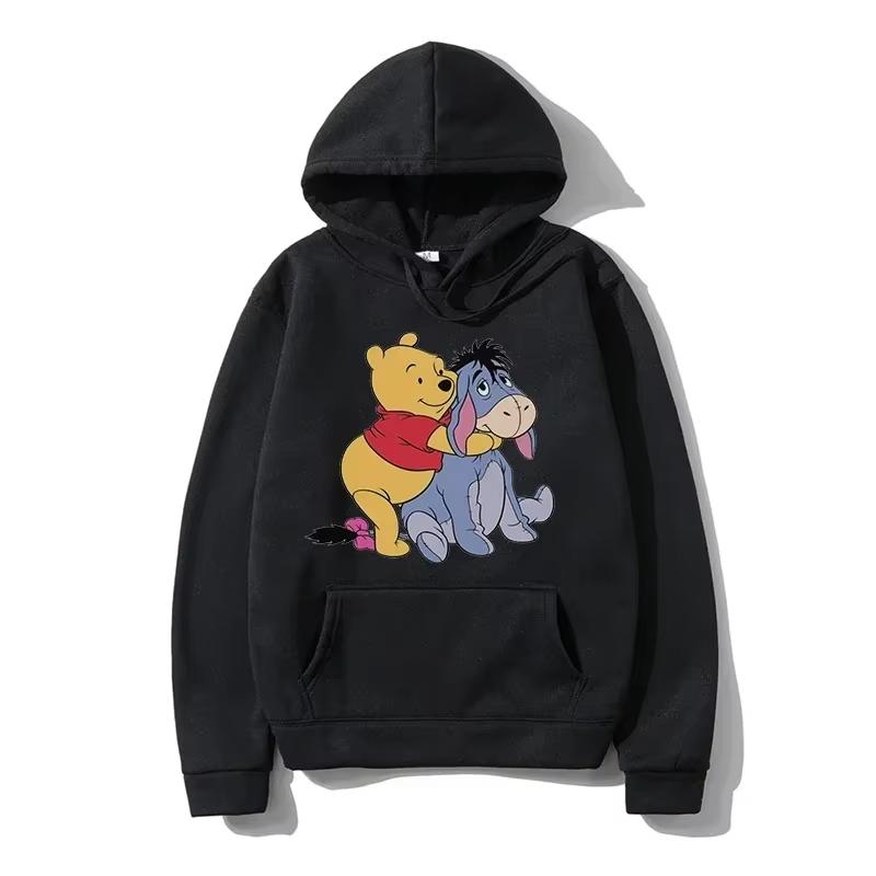 Disney Winnie The Pooh Anime Printed Hoodie Autumn Women's Long Sleeve Harajuku Top Y2k Men's Sweatshirt Streetwear Pullover