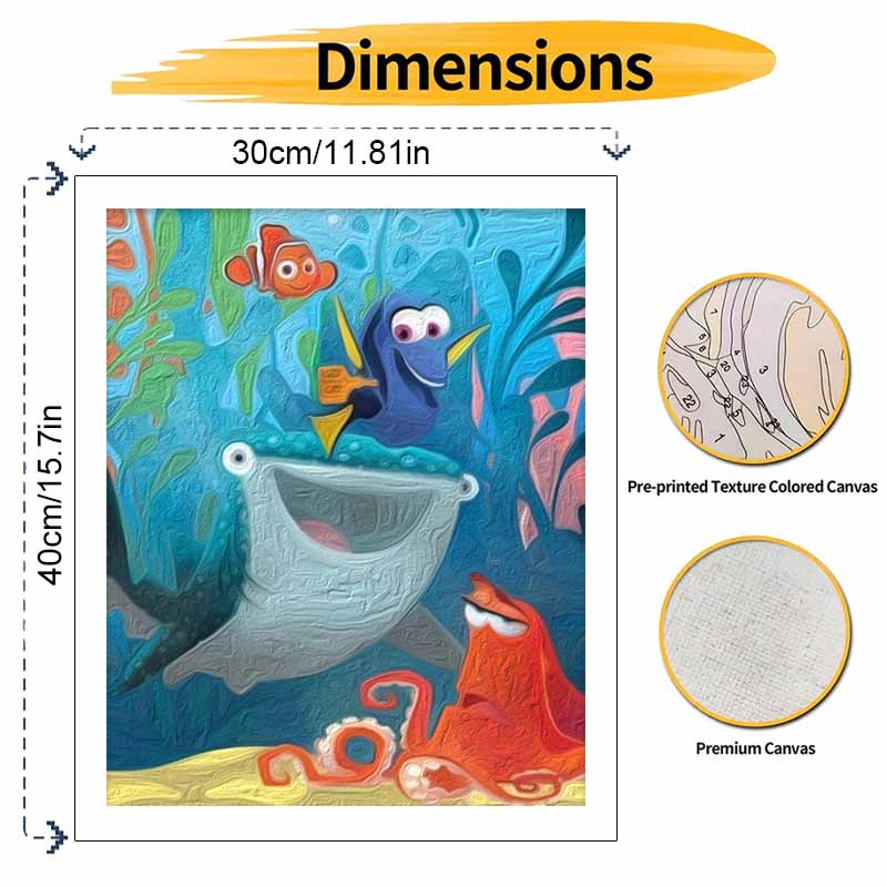Disney Finding Nemo & Dory Painting Kit Canvas DIY Home Decor Gift for Kids and Adults