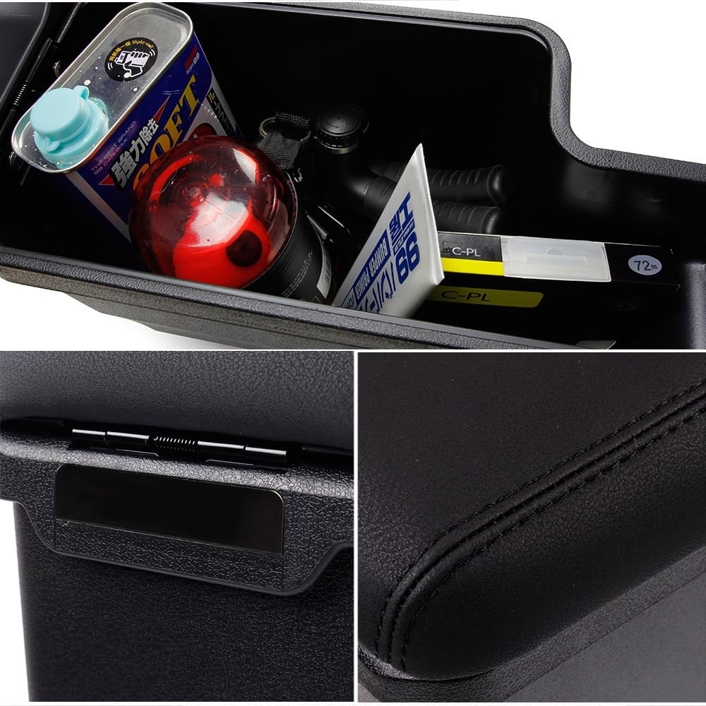 Tokutoyo Toyota Yaris Console Box with Storage Luggage Reduces Black Wire (Tokutoyo) Custom-designed Multi-functional Armrest, Box, Compartment,
