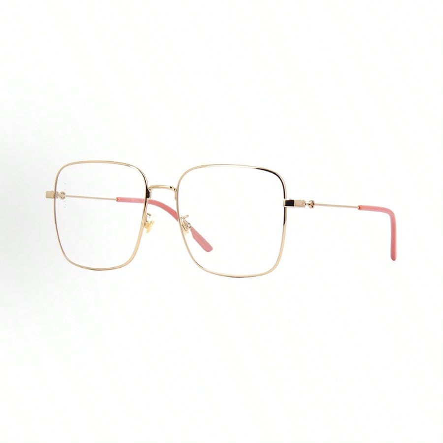 Gucci GG0445O 001 Oversized Square Gold Metal Eyeglasses for Women