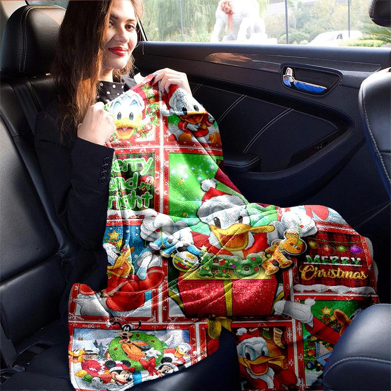 1pc. Christmas Disney Characters Plush Blanket, Festive Holiday Decor for Home, Soft Throw Blanket for All Seasons, Cute Gift Idea, Living R