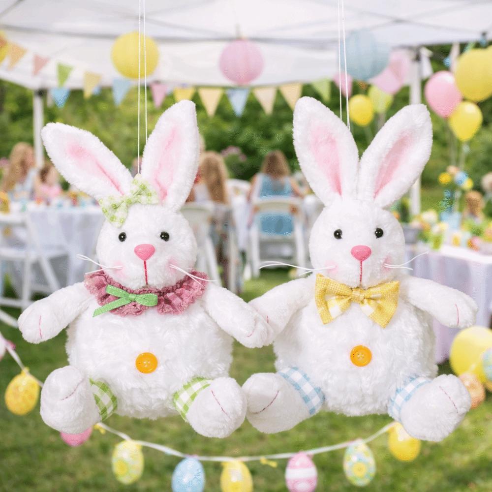Cartoon Easter Bunny Decorative with Lanyard Rabbit Hanging Pendant Cute Soft Easter Stuffed Rabbit Holiday Season