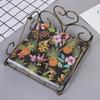Pineapple Party Napkins, 33cm 2-Ply Black Background with Colorful Tropical Fruits & Flowers, Symmetrical Kaleidoscope Print for Holiday Summer Decor