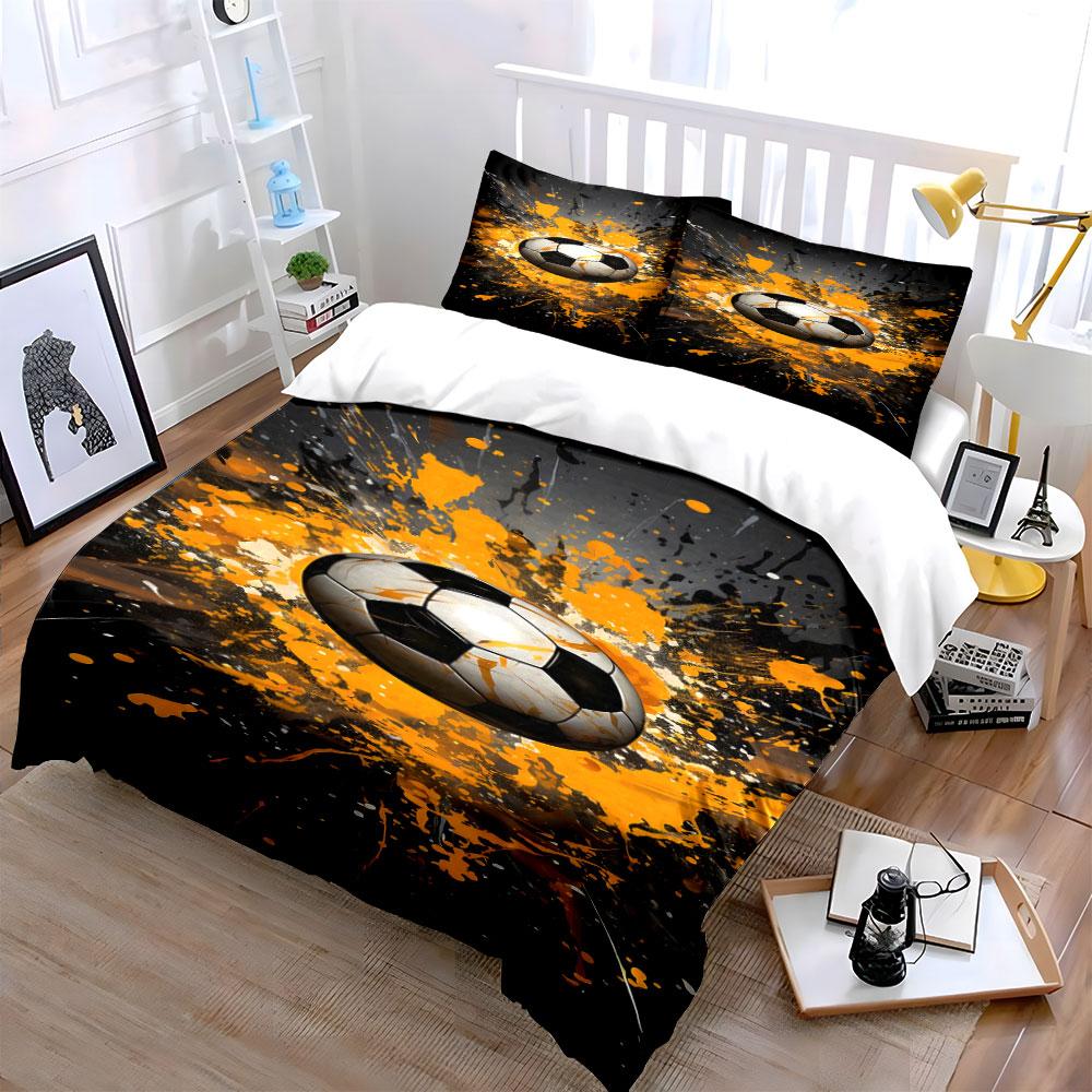 Soccer Ball with Splashes. Bedding Sets Duvet Cover Sets Duvet Covers Pillowcases(1*Duvet Cover 2*Pillowcases Without Duvet Insert)