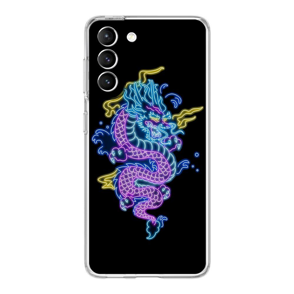 Flamingo Neon Flower Wave Art Phone Case For Samsung Galaxy S22 S21 S20 FE Ultra 5G S10 S10E S9 S8 Plus Note 10 20 Clear Cover