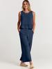 2025 Summer Women's Sleeveless Ruched Vest & Wide-Leg Cropped Pants Set