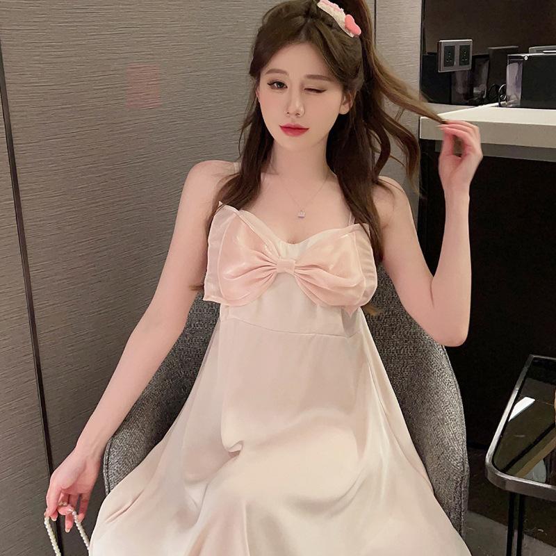 

Design Pajamas Women S Summer Dress Sweet Suspender Sexy Nightdress Bow Loungewear 2XL