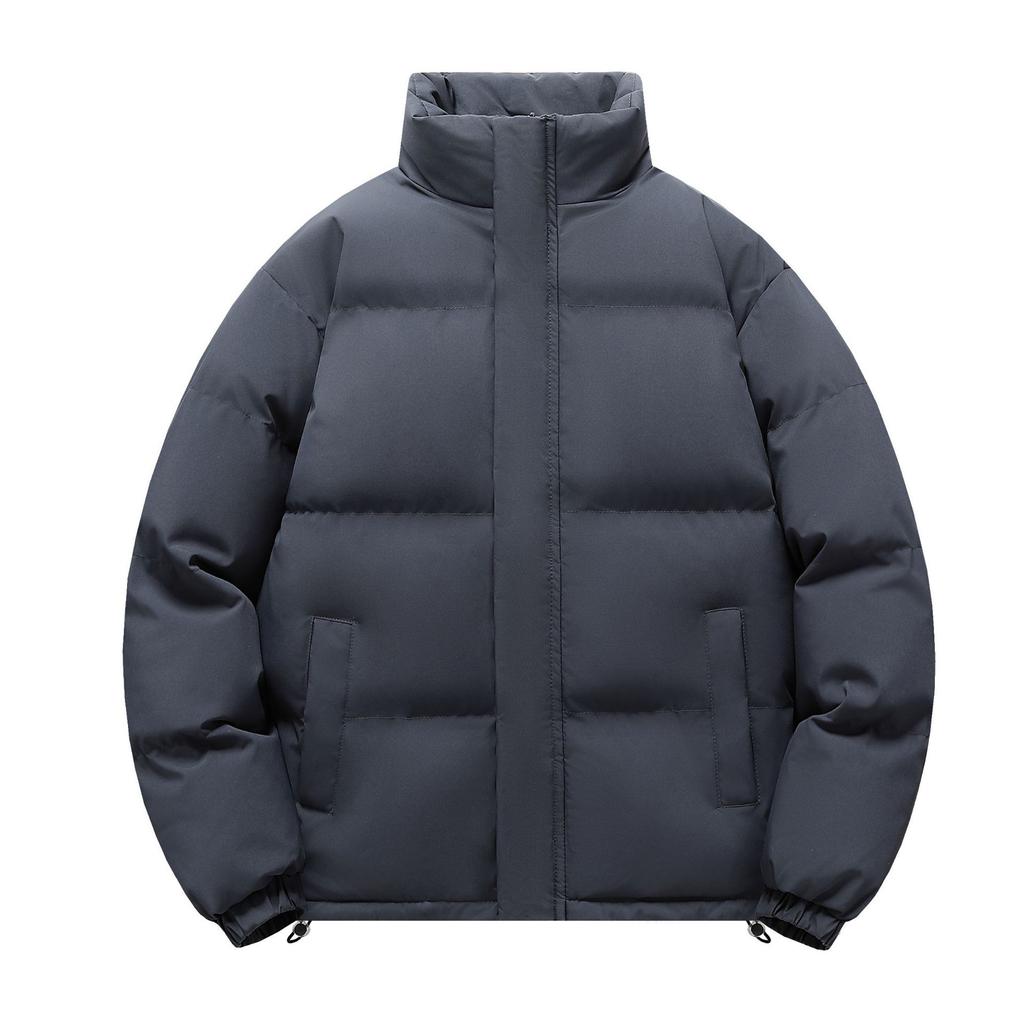 Herren Winter Neu Stehkragen Einfarbig Verdickt Langärmelig Baumwolljacke Trendy Herren Warme Lässige Personalisierte Baumwolljacke