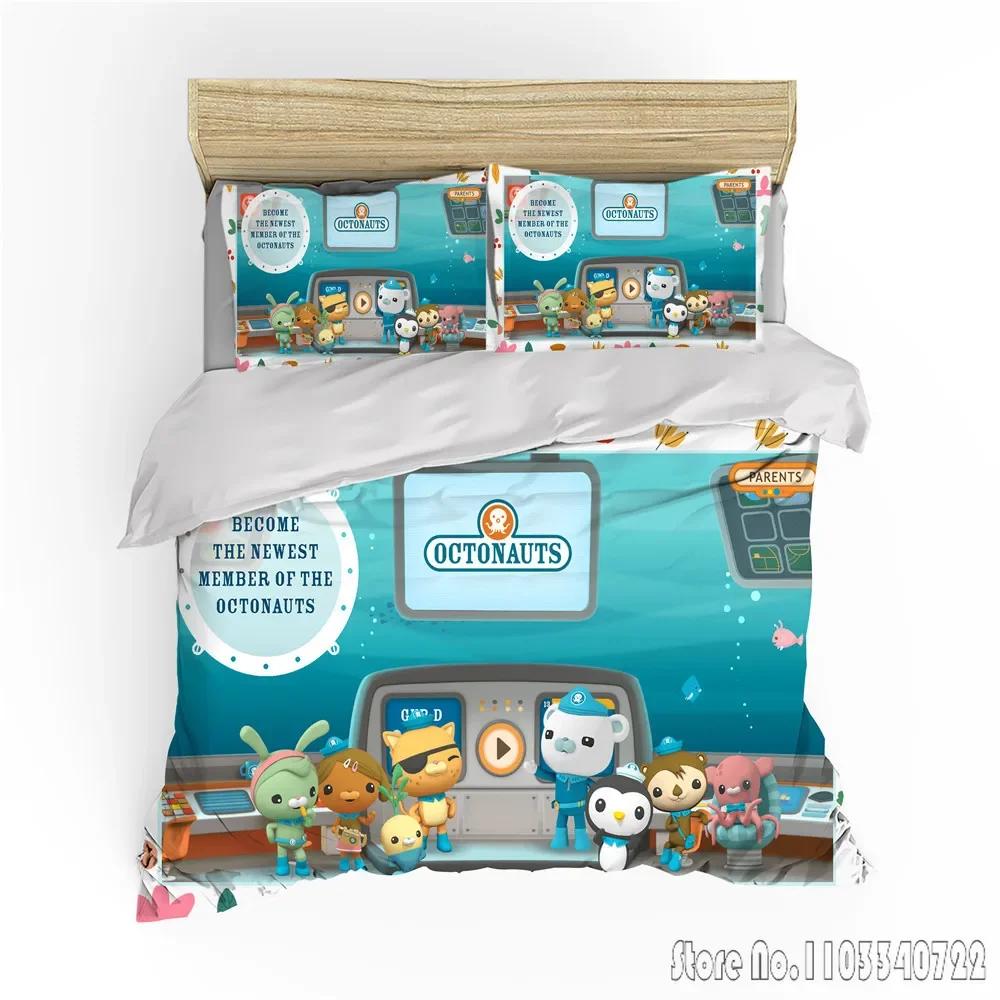 The Octonauts Cartoon 3D Duvet Cover Set HD Comforter Cover for Kids Bedding Sets Bedclothes Bedroom Decor
