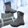 Winter Boots for Men Outdoor Warm Fleece Lined Waterproof High Top Fur Boots Non Slip Snow Boots Hiking Boots Pig Skin Camping Plus Size Work Boots