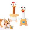 Haustierspielzeug Hühnerdesign mit langem Hals Plüsch-Hundespielzeug Tauziehen Weiches elastisches Kauspielzeug mit Quietschgeräusch Welpen Zahnungsrelief Interaktiv für kleine Hunde