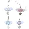 Sweet Wing Heart Cross Phone Charm Straps Car Key Hangings Pendants Fashion Bag Decoration Lanyard Purse Accessory