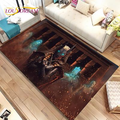 HD Ägypten Tod Anubis Mythologie Horus Teppich, Teppich für Zuhause, Wohnzimmer, Schlafzimmer, Sofa, Fußmatte, Küchendekoration, rutschfeste Bodenmatte