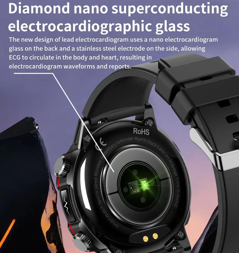 2025 New Smart Watch For Men Health Blood PressureBlood Oxygen Uric Acid Fitness Tracker Watches Bluetooth Call ECG Smartwatch