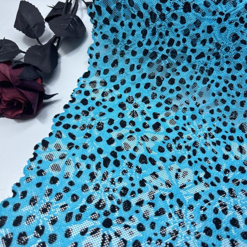 Leopard Print Elastic Lace, 22cm Wide Stretch Elastane Lace Trim for Lingerie, Bra, Underwear, Dress, Garment, Sewing & Crafting