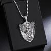Saint Michael Men's Vintage Shield Titanium Steel Angel Ornament Pendant Necklace