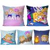Cartoon-L-Lankybox Pillow Case Square Pillow Bedroom Sofa Leisure Comfort Cushion Car Living Room Home Decoration 40X40