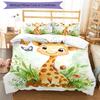 3pcs Custom Name Giraffe Bedding Set Duvet Cover Closure Includes 1 Duvet Cover & 2 Pillowcases, Soft and Comfortable for All Seasons.