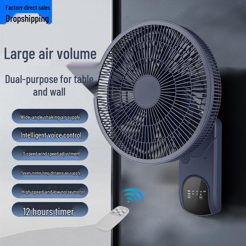 Silent Wall Fan: Energy-Saving 3-Speed Household Air Circulator for Living Room