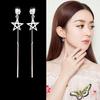 Fashionable and Versatile Jewelry Rear Hanging Dual-purpose Earrings for Five-pointed Star Tassel Earrings for Women