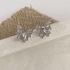 light pink crystal butterfly stud earrings
