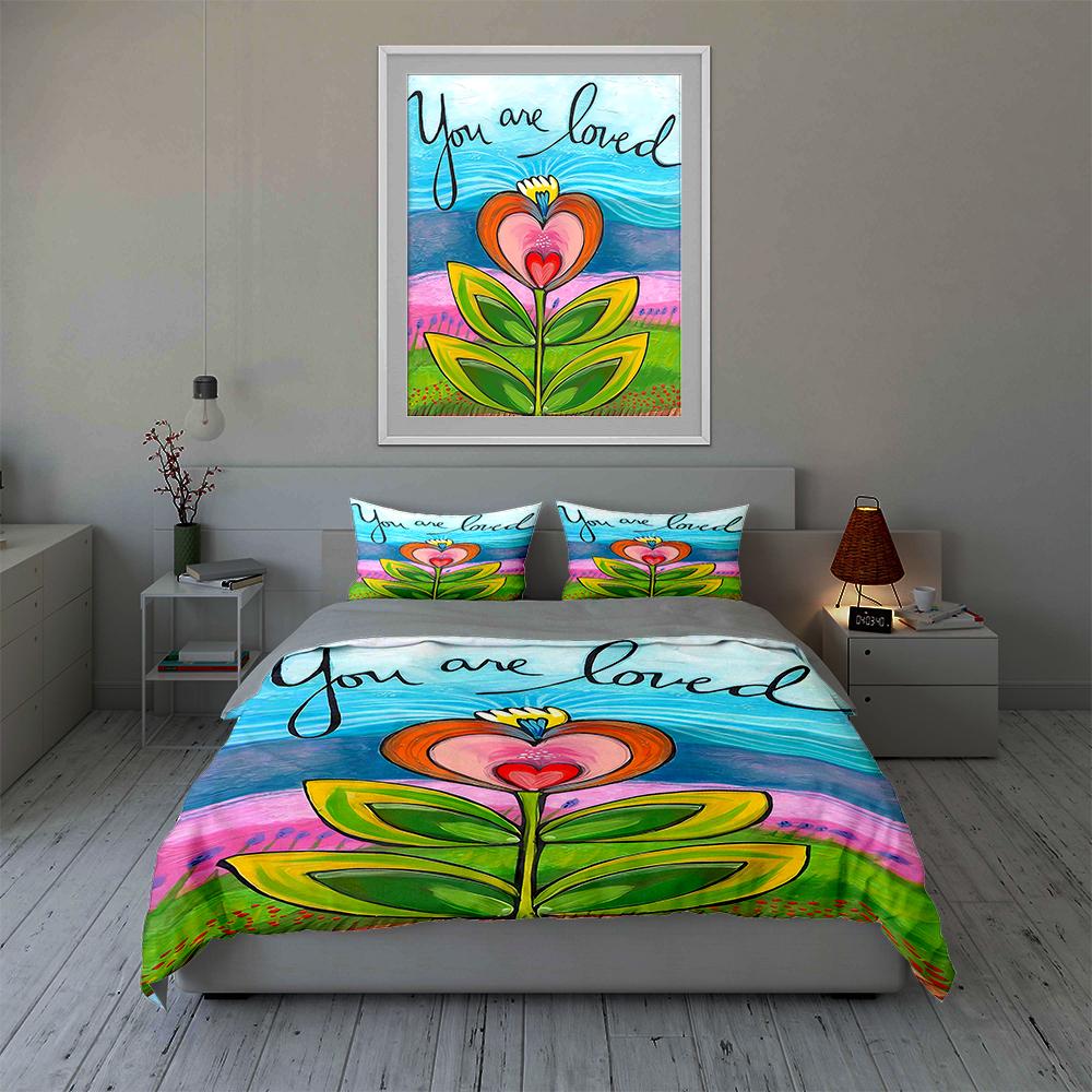 Colorful, floral, artistic. Bedding Duvet cover sets Duvet covers Pillowcases gifts (1 * Duvet Cover 2 * Pillowcases, without duvet insert)