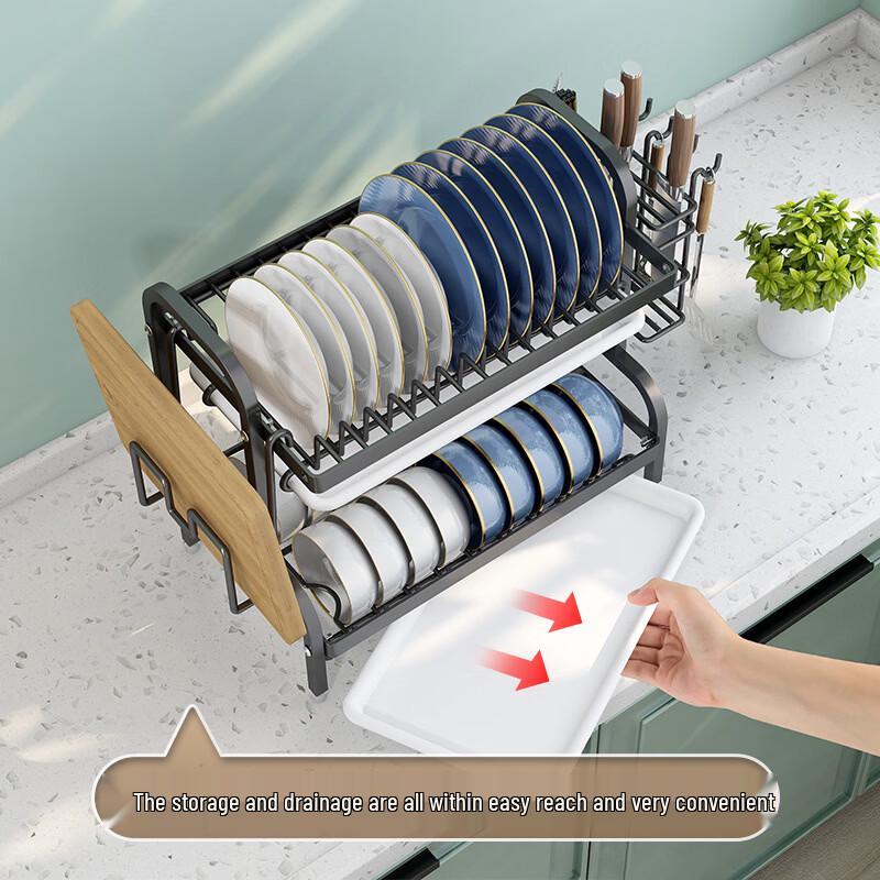 Nordic Foldable 3-Tier Carbon Steel Kitchen Dish Drying Rack
