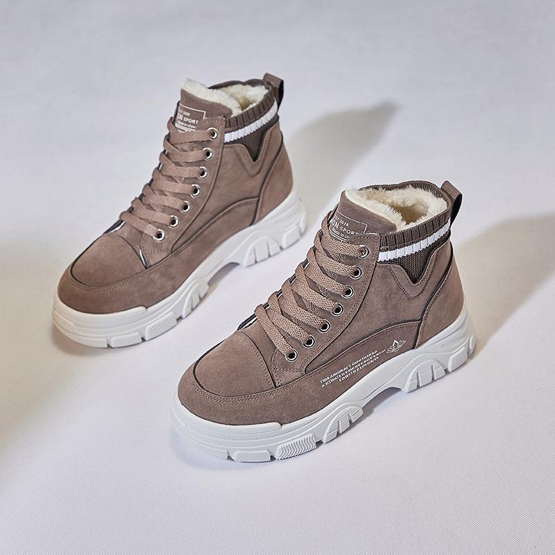 

Модные зимние женские сапоги 2024 года, модные кроссовки, обувь на шнуровке, женские теплые плюшевые зимние сапоги, ботильоны, женские сапоги на платформе, Botas De Mujer 38 коричневый
