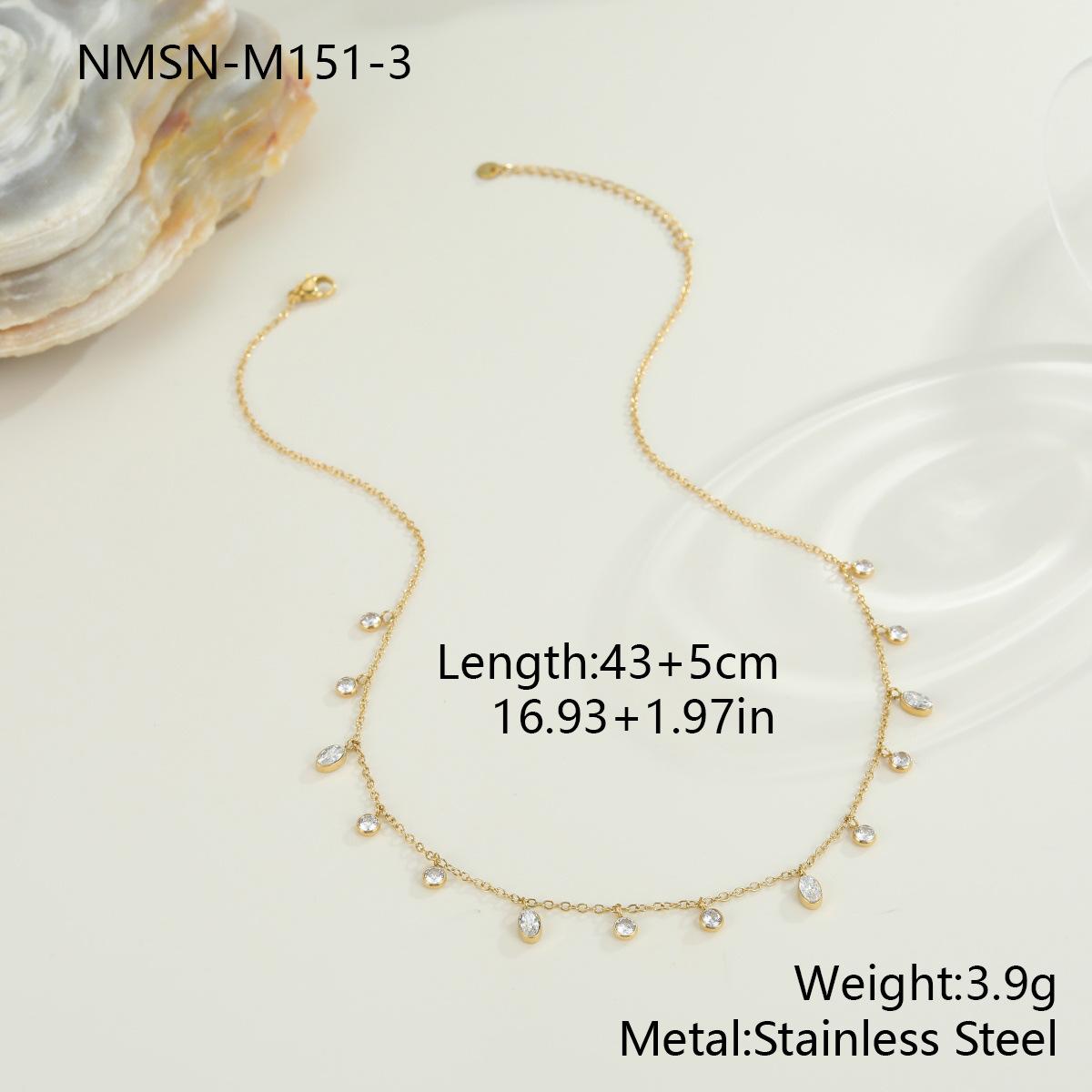 GEMCHIC Women s 18K Gold Plated Titanium Steel Zircon Bead Chain Necklace Light Luxury Stainless Steel Fashion Jewelry